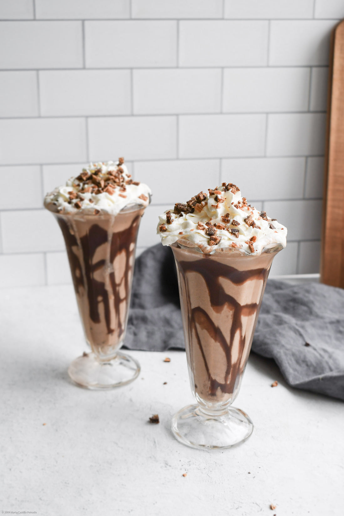 Chocolate Smoothie with whipped cream and Cinnamon Date Swirls